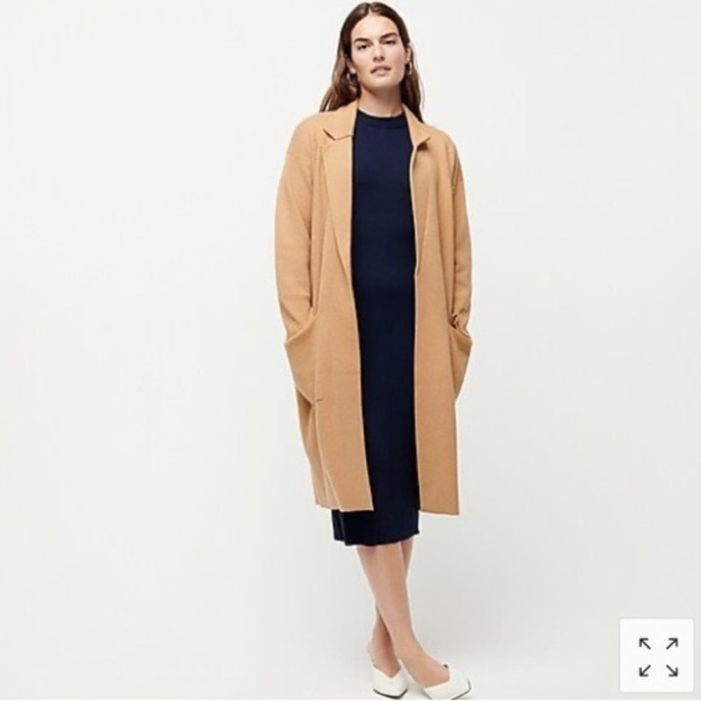 NWT J. Crew Ella Open-front Long Sweater-Blazer in Heather Khaki, size XXS - Picture 2 of 4